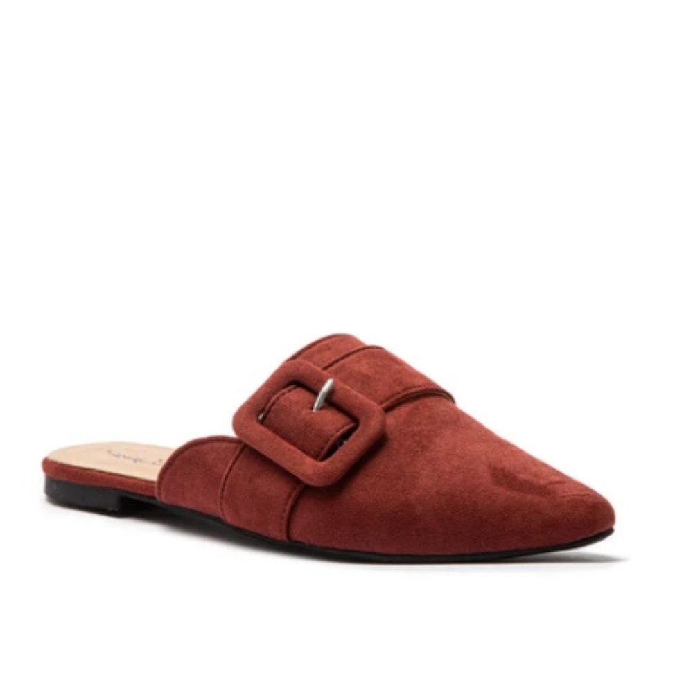 Faux Suede Buckle Mule in Snake - Picture 6 of 7
